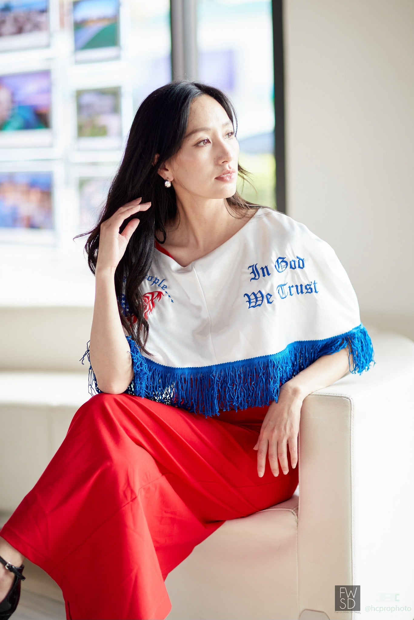 In God We Trust Satin Shawl Cape