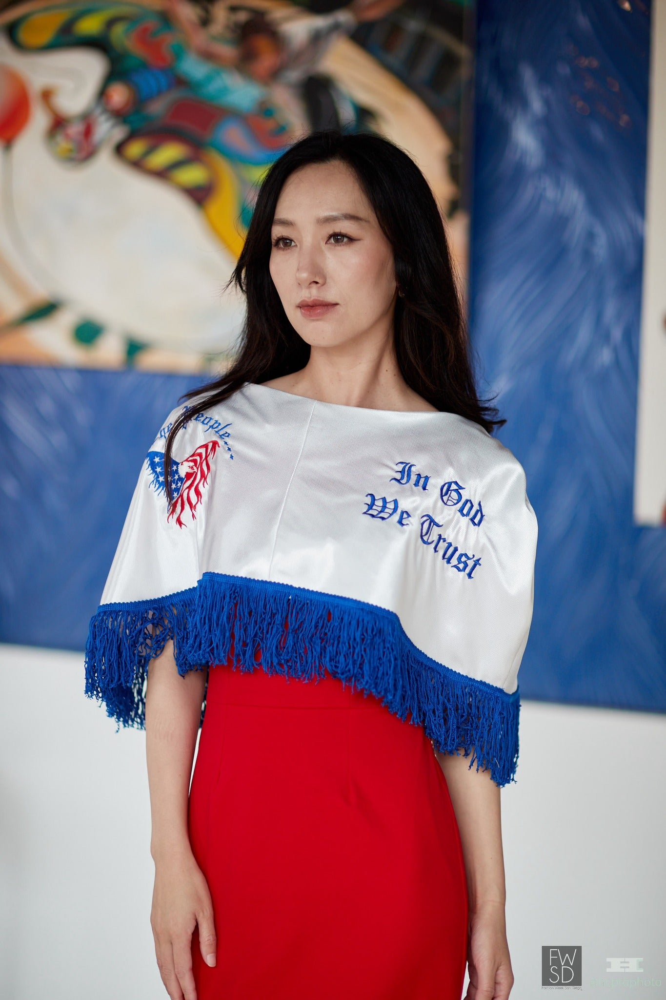 In God We Trust Satin Shawl Cape